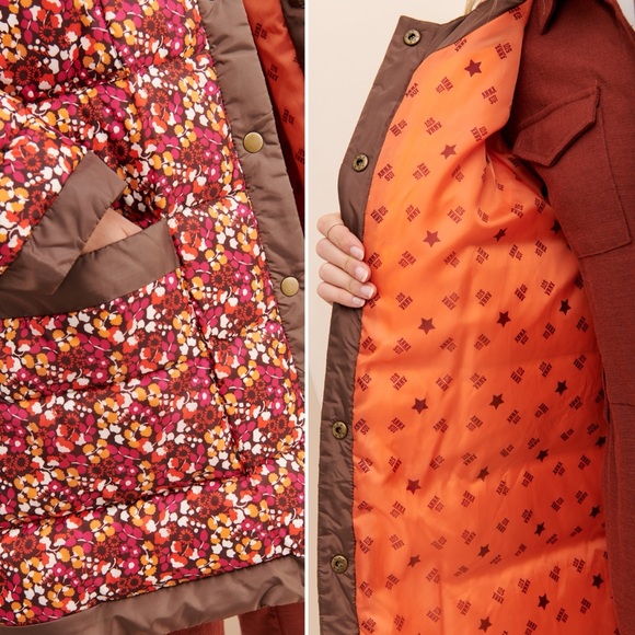 Anna Sui Anthropologie Pop-Pourri Posies Floral Puffer Coat Large - Picture 12 of 12